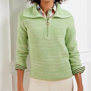 NWT Talbots HALF-ZIP PULLOVER - SPECKLED SPACE DYE